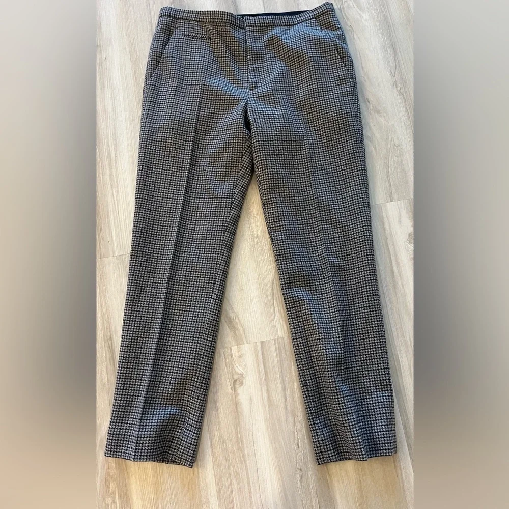 Marc Jacobs Women's Career Classic Black and Gray Checkered Wool Pants Size 6